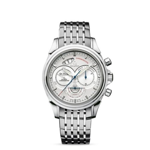 Omega De Ville Co-Axial 41 Chronoscope Stainless Steel / Silver / Bracelet